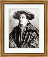 Framed Portrait of a man with a red hat, c.1530