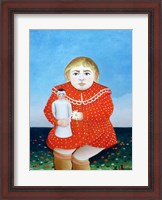 Framed girl with a doll