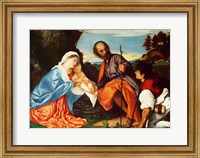 Framed Holy Family and a Shepherd