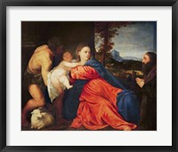 Framed Virgin and Infant with Saint John the Baptist and Donor