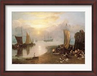 Framed Sun Rising Through Vapour: Fishermen Cleaning and Selling Fish, c.1807