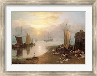 Framed Sun Rising Through Vapour: Fishermen Cleaning and Selling Fish, c.1807