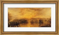 Framed Lake, Petworth: Sunset, a Stag Drinking