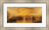 Framed Lake, Petworth: Sunset, a Stag Drinking