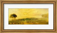 Framed Lake, Petworth: Sunset, Fighting Bucks