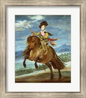 Framed Prince Balthasar Carlos on horseback