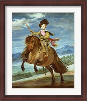 Framed Prince Balthasar Carlos on horseback