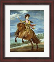 Framed Prince Balthasar Carlos on horseback