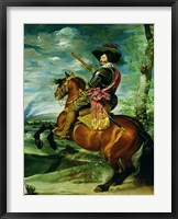 Framed Equestrian Portrait of Don Gaspar de Guzman