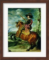 Framed Equestrian Portrait of Don Gaspar de Guzman
