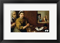 Framed Kitchen Scene with Christ in the House of Martha and Mary