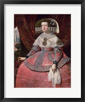 Framed Queen Maria Anna of Spain in a red dress