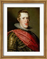 Framed Portrait of Philip IV  in Armour