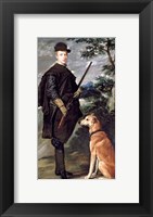 Framed Portrait of Cardinal Infante Ferdinand of Austria with Gun and Dog, 1632