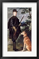 Framed Portrait of Cardinal Infante Ferdinand of Austria with Gun and Dog, 1632