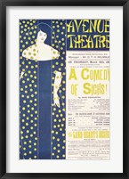 Framed Poster advertising 'A Comedy of Sighs'