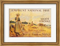 Framed Poster for the Loan for National Defence from the Societe Generale, 1918