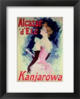 Framed Poster advertising Alcazar d'Ete starring Kanjarowa