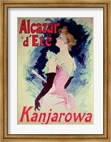 Framed Poster advertising Alcazar d'Ete starring Kanjarowa