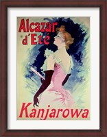 Framed Poster advertising Alcazar d'Ete starring Kanjarowa