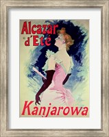 Framed Poster advertising Alcazar d'Ete starring Kanjarowa