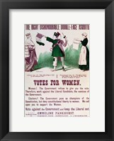 Framed Women's Suffrage Poster The Right Dishonourable Double-Face Asquith