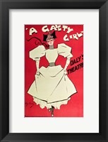 Framed Poster advertising 'A Gaiety Girl' at the Daly's Theatre, Great Britain