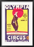 Framed Bertram Mills circus poster, 1922