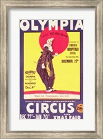 Framed Bertram Mills circus poster, 1922