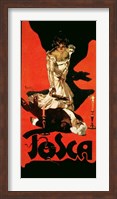 Framed Poster advertising a performance of Tosca, 1899