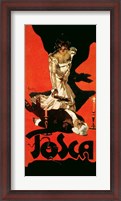 Framed Poster advertising a performance of Tosca, 1899