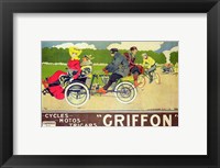 Framed Poster advertising 'Griffon Cycles, Motos & Tricars'