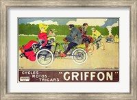 Framed Poster advertising 'Griffon Cycles, Motos & Tricars'