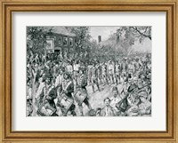 Framed Continental Army Marching Down the Old Bowery, New York, 25th November 1783