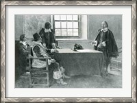 Framed Sir William Berkeley Surrendering to the Commissioners of the Commonwealth, illustration from 'In Washington's Day'