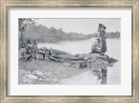 Framed Death of Indian Chief Alexander, Brother of King Philip