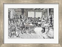 Framed William Penn in Conference with the Colonists