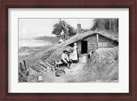 Framed Pennsylvania Cave-Dwelling, illustration from 'Colonies and Nation'