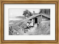 Framed Pennsylvania Cave-Dwelling, illustration from 'Colonies and Nation'