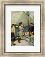 Framed American Privateer Taking a British Prize