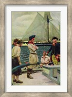 Framed American Privateer Taking a British Prize