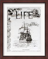 Framed Mayflower, front cover from 'Life' magazine, 11th October, 1883