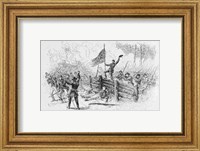 Framed Capture of a part of the burning union breastworks on the Brock Road on the afternoon of May 6th