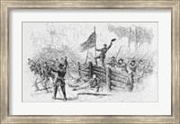 Framed Capture of a part of the burning union breastworks on the Brock Road on the afternoon of May 6th