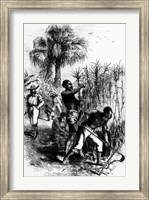 Framed Slaves Working on a Plantation