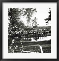 Framed Federal battery fording a tributary of the river Rappahannock on battle day