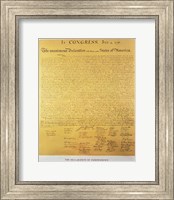 Framed Declaration of Independence of the 13 United States of America of 1776