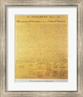 Framed Declaration of Independence of the 13 United States of America of 1776