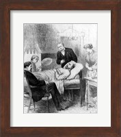 Framed President Garfield Lying Wounded in his Room at the White House, Washingto