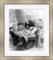 Framed President Garfield Lying Wounded in his Room at the White House, Washingto